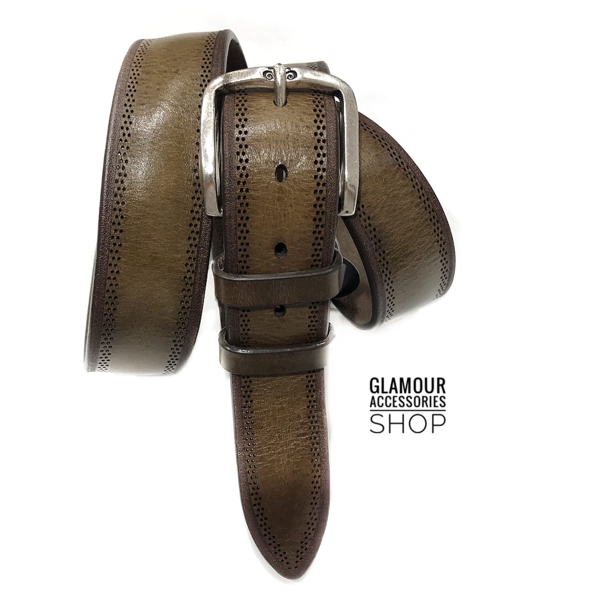Cintura uomo donna vera pelle laserata MADE IN ITALY Taormina - immagine 2