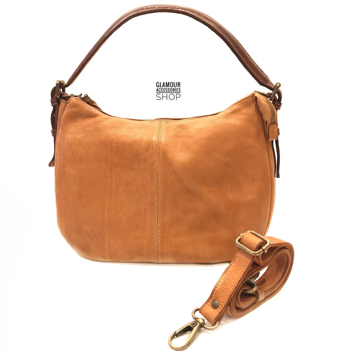 BORSA donna sacca piccola vera pelle MADE IN ITALY LUXY - immagine 2