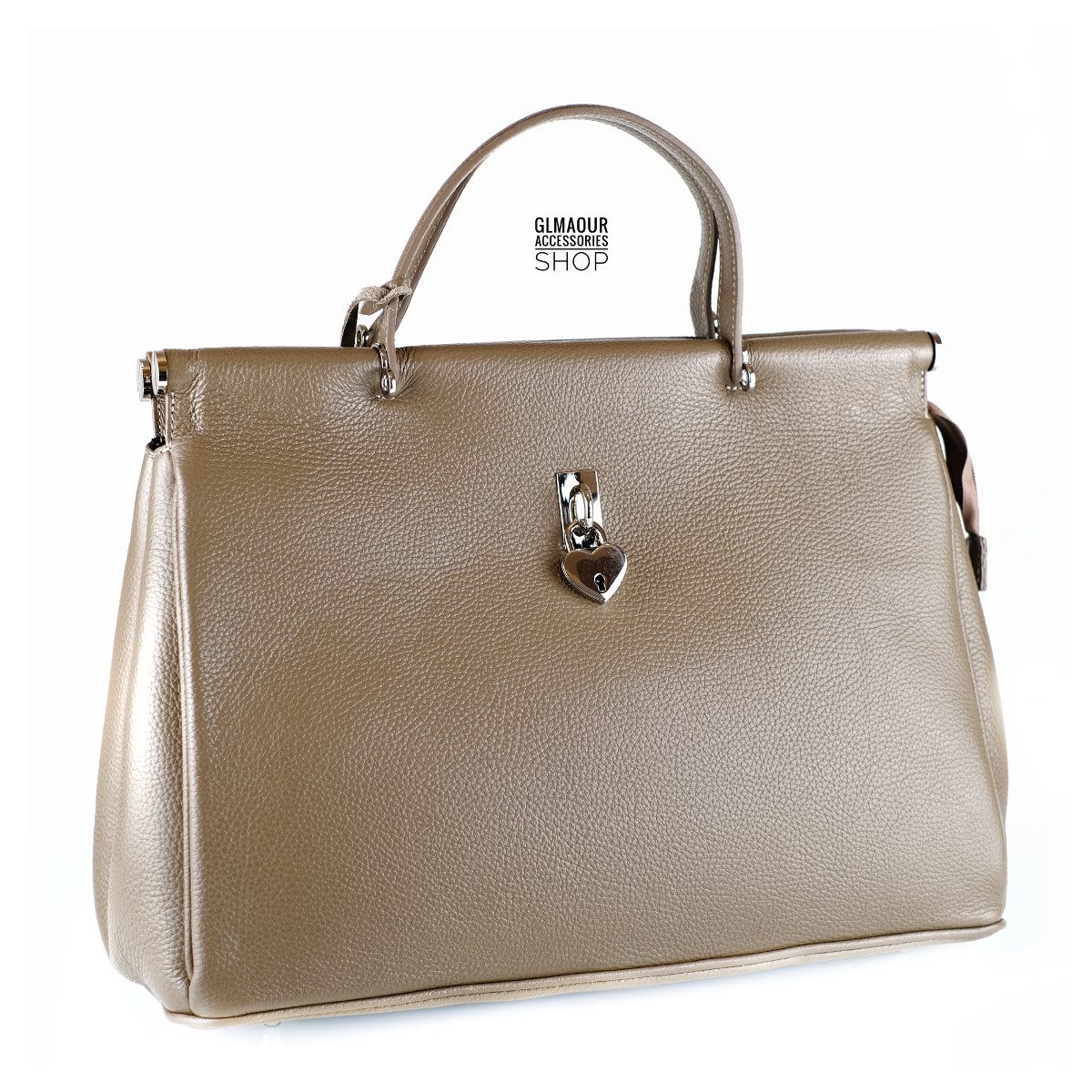 BORSA bauletto donna vera pelle a mano doppio manico MADE IN ITALY Dolly - immagine 8