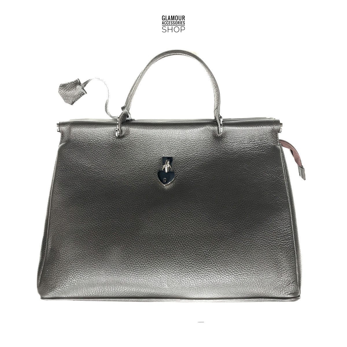 BORSA bauletto donna vera pelle a mano doppio manico MADE IN ITALY Dolly - immagine 13