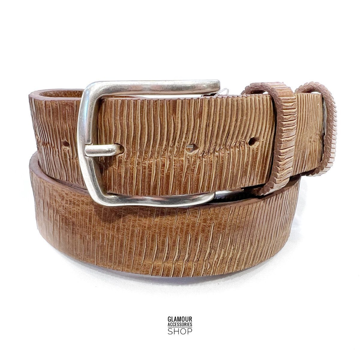 Cintura uomo donna vera pelle laserata hipster MADE IN ITALY Bogotà - immagine 3