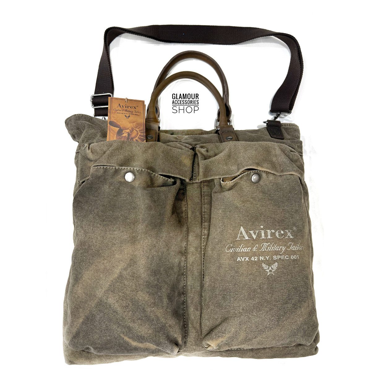 borsa Avirex shopping in canvas e pelle CNVOA HELMET BAG - immagine 2