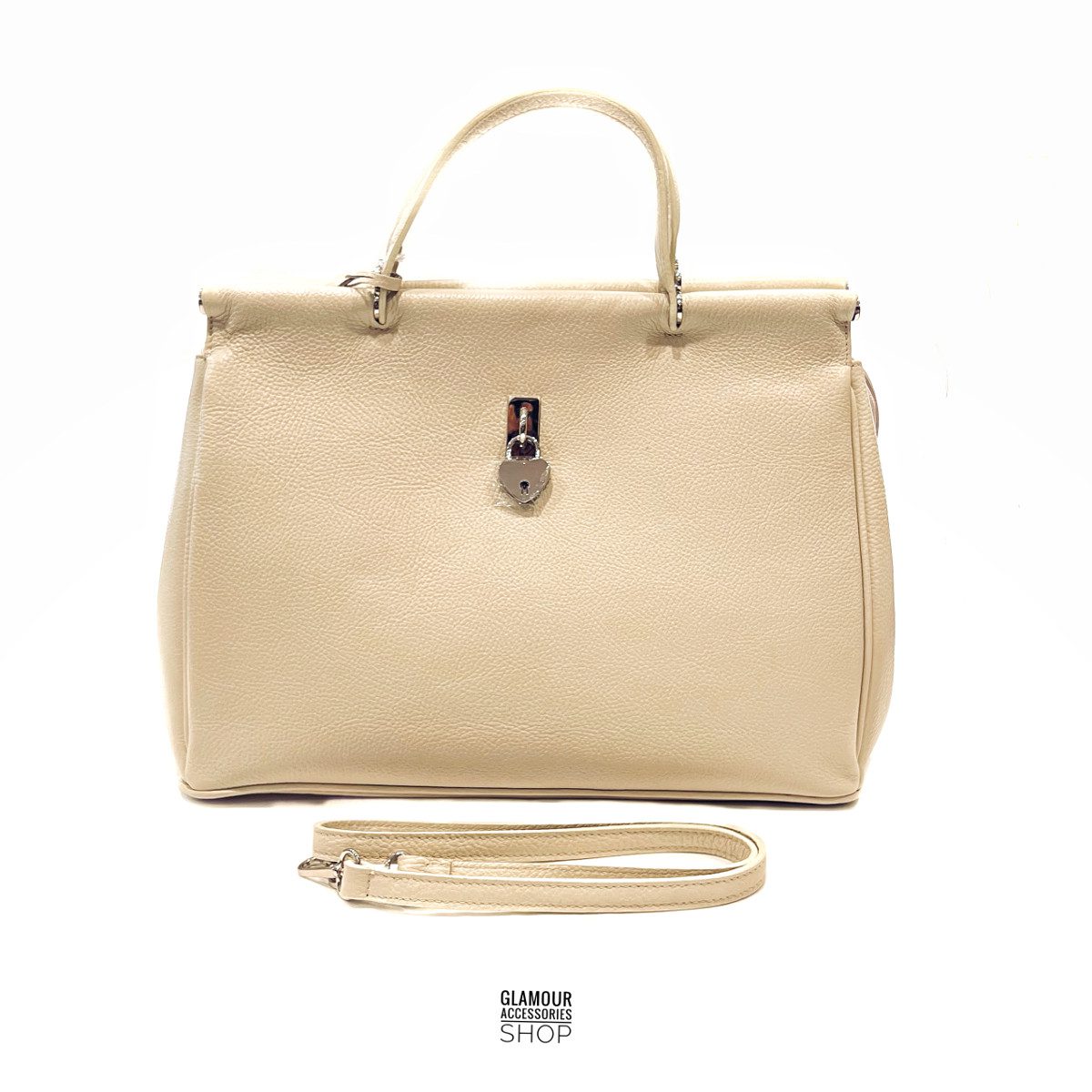 BORSA bauletto donna vera pelle a mano doppio manico MADE IN ITALY Dolly - immagine 15