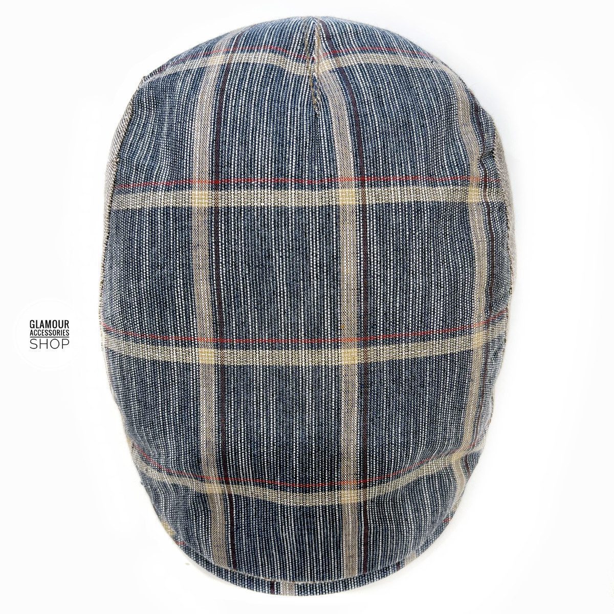 Cappello estivo Coppola cotone lino multicolor tartan inglese MADE IN ITALY Villy - immagine 3