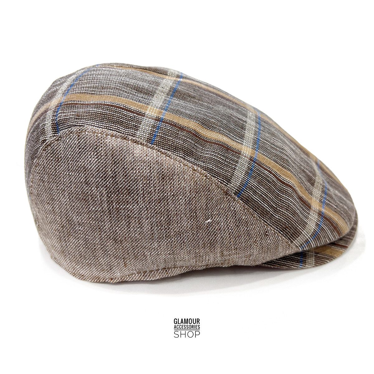Cappello estivo Coppola cotone lino multicolor tartan inglese MADE IN ITALY Villy - immagine 8