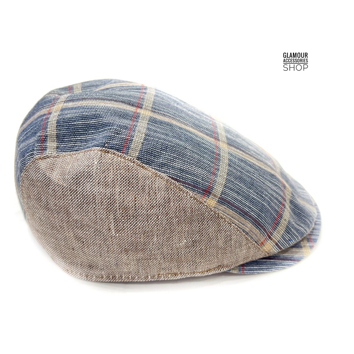 Cappello estivo Coppola cotone lino multicolor tartan inglese MADE IN ITALY Villy - immagine 4