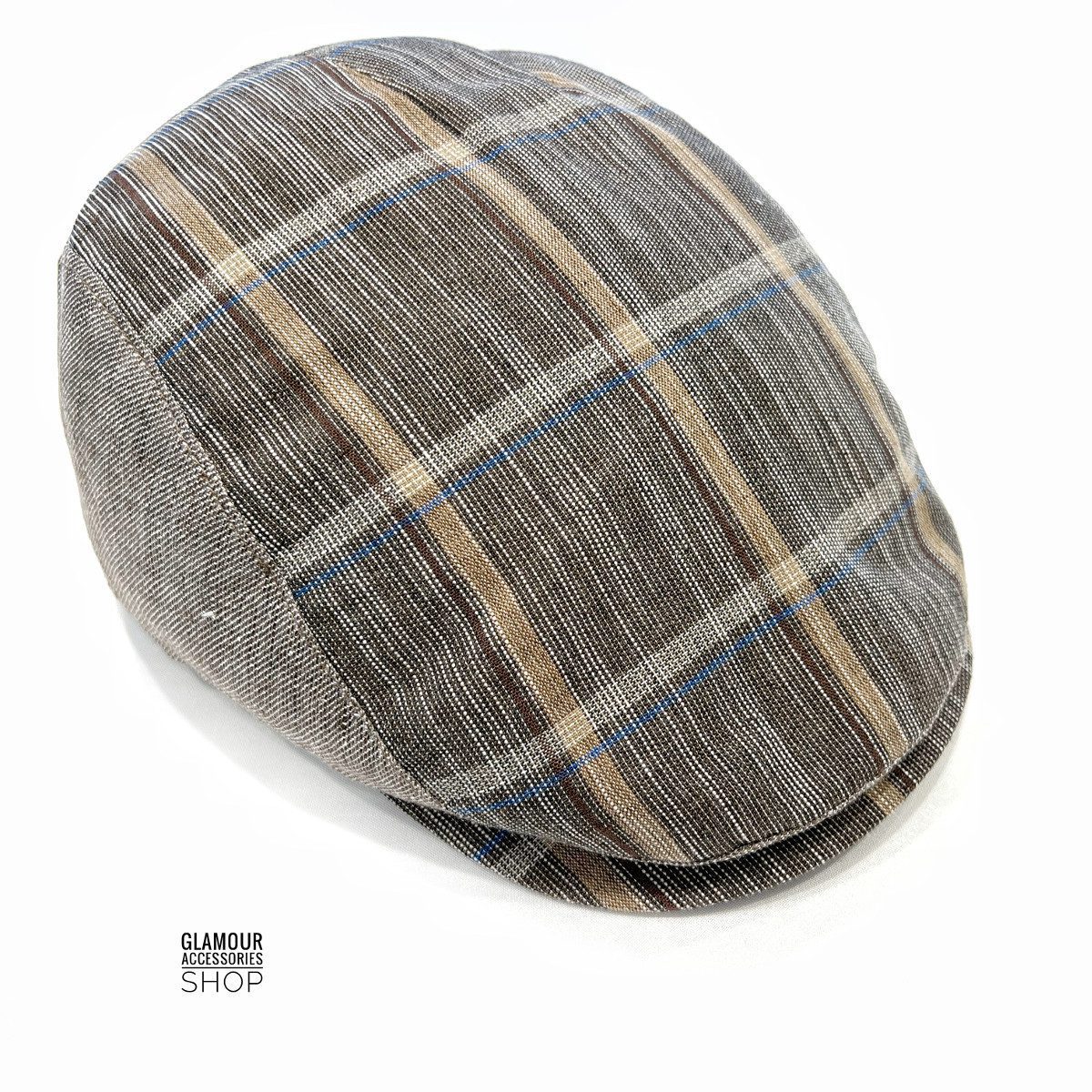 Cappello estivo Coppola cotone lino multicolor tartan inglese MADE IN ITALY Villy - immagine 6