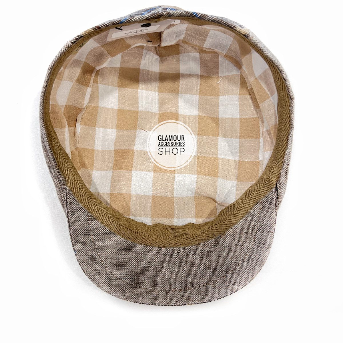 Cappello estivo Coppola cotone lino multicolor tartan inglese MADE IN ITALY Villy - immagine 5