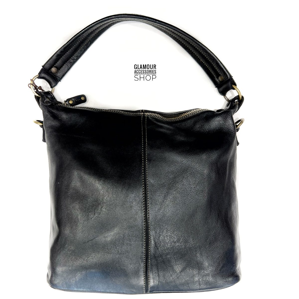 Borsa donna sacca vera pelle vintage MADE IN ITALY Nicole - immagine 3