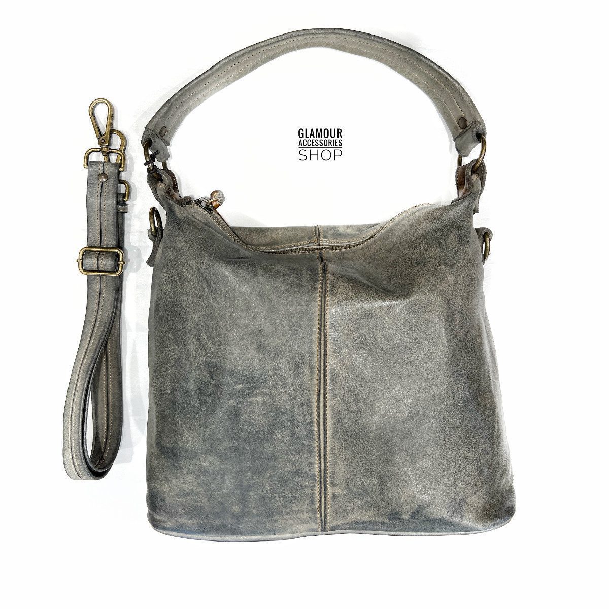 Borsa donna sacca vera pelle vintage MADE IN ITALY Nicole - immagine 2