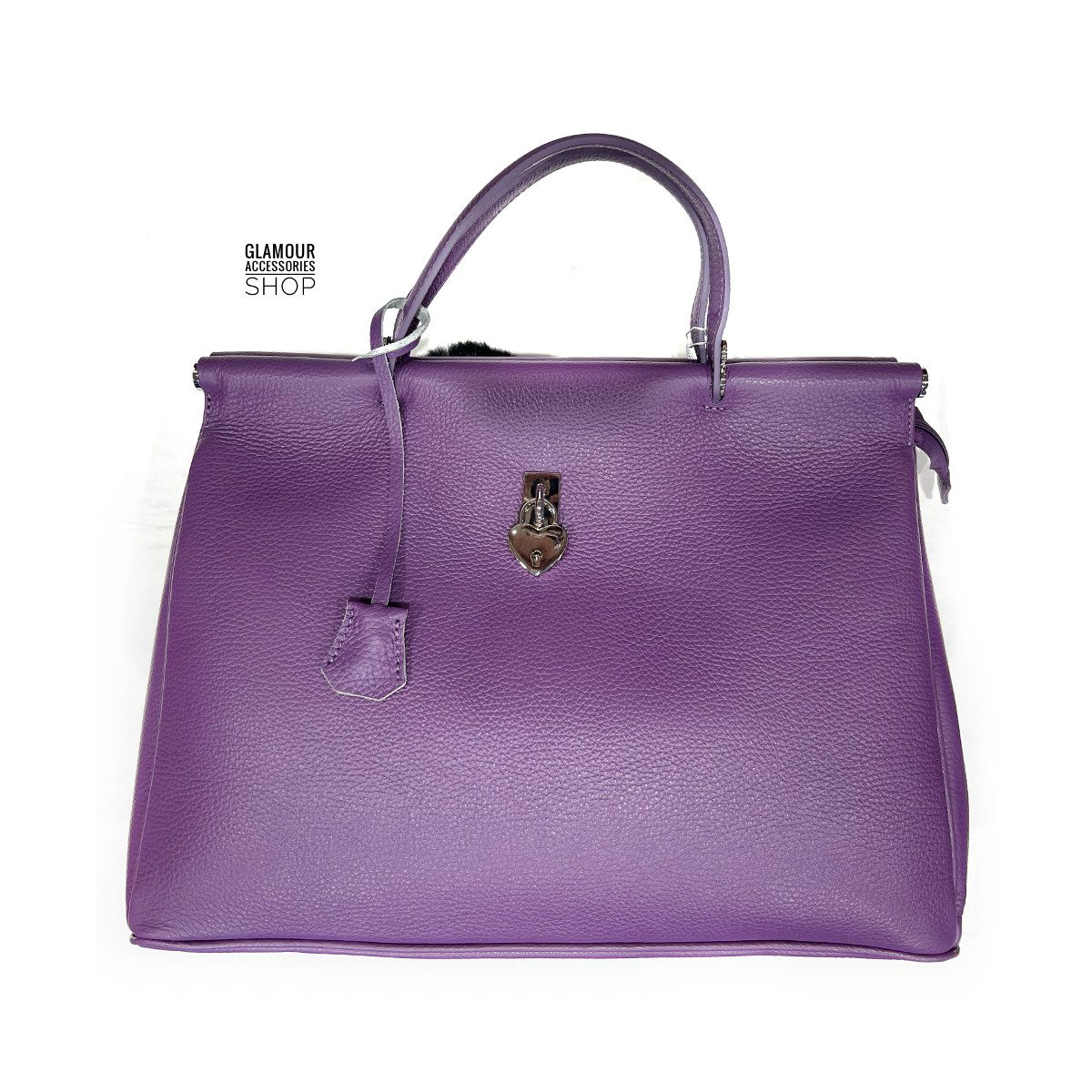 BORSA bauletto donna vera pelle a mano doppio manico MADE IN ITALY Dolly - immagine 18