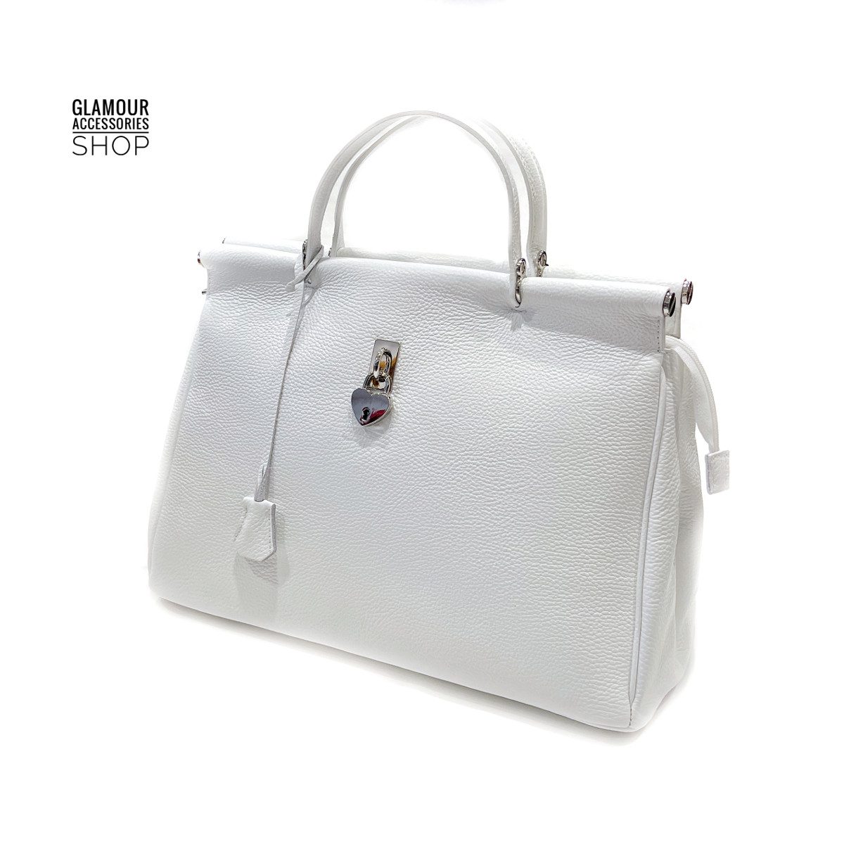 BORSA bauletto donna vera pelle a mano doppio manico MADE IN ITALY Dolly - immagine 19