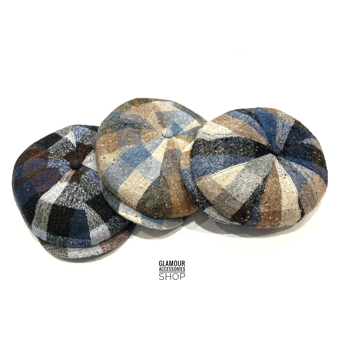 Coppola cappello invernale uomo donna 8 spicchi irlandese MADE IN ITALY multicolor MILANO