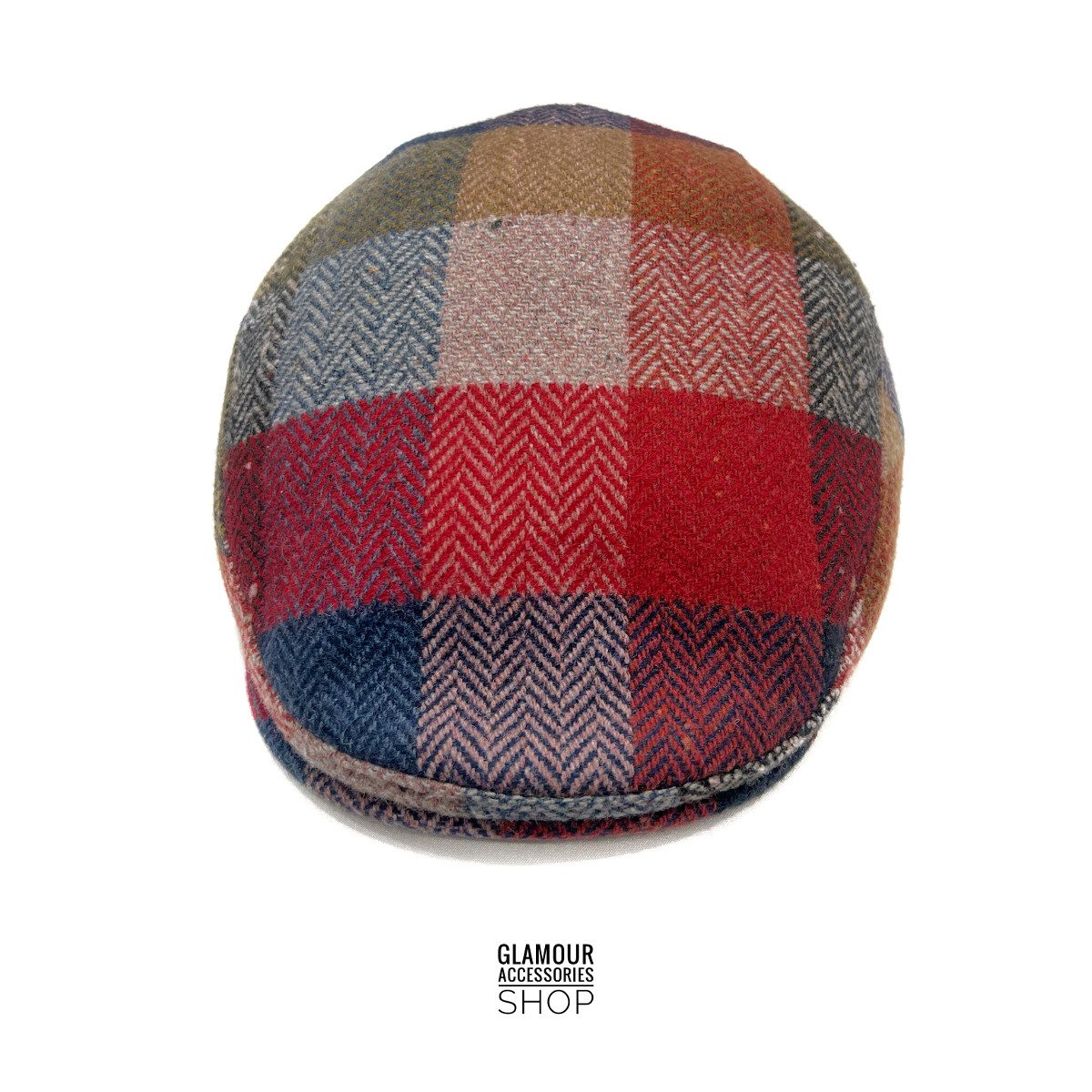 Cappello Coppola invernale uomo donna stile inglese multicolor quadri MADE IN ITALY Donovan - immagine 3