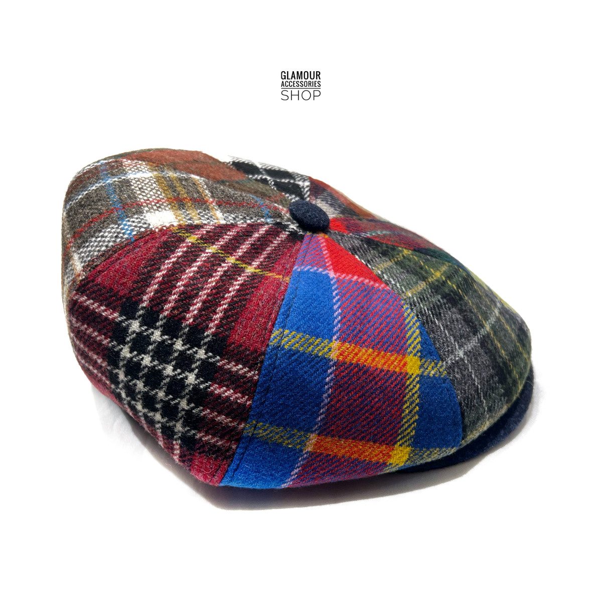 Coppola cappello invernale irlandese uomo donna 8 spicchi  MADE IN ITALY multicolor pachwork - immagine 3