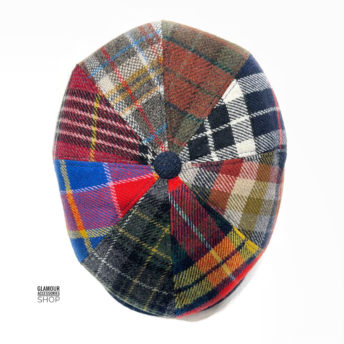 Coppola cappello invernale irlandese uomo donna 8 spicchi  MADE IN ITALY multicolor pachwork - immagine 4