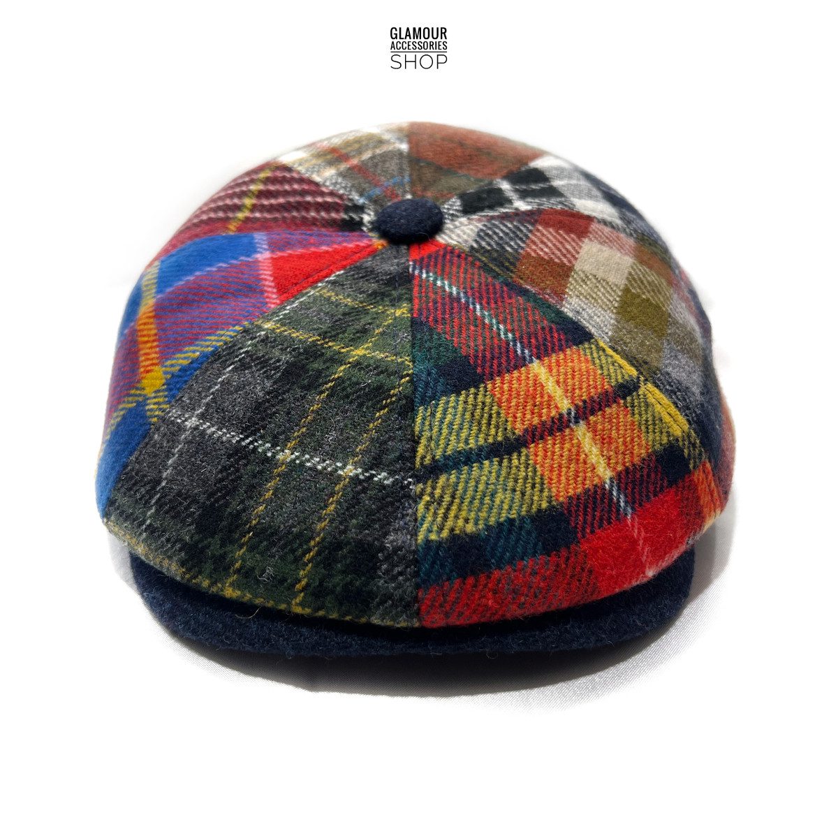 Coppola cappello invernale irlandese uomo donna 8 spicchi  MADE IN ITALY multicolor pachwork - immagine 2