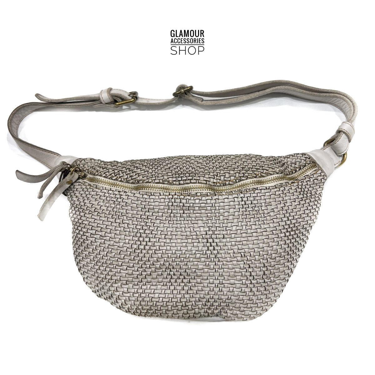 Marsupio donna vera pelle intrecciata lavata vintage MADE IN ITALY italiano HARLEY2 - immagine 3