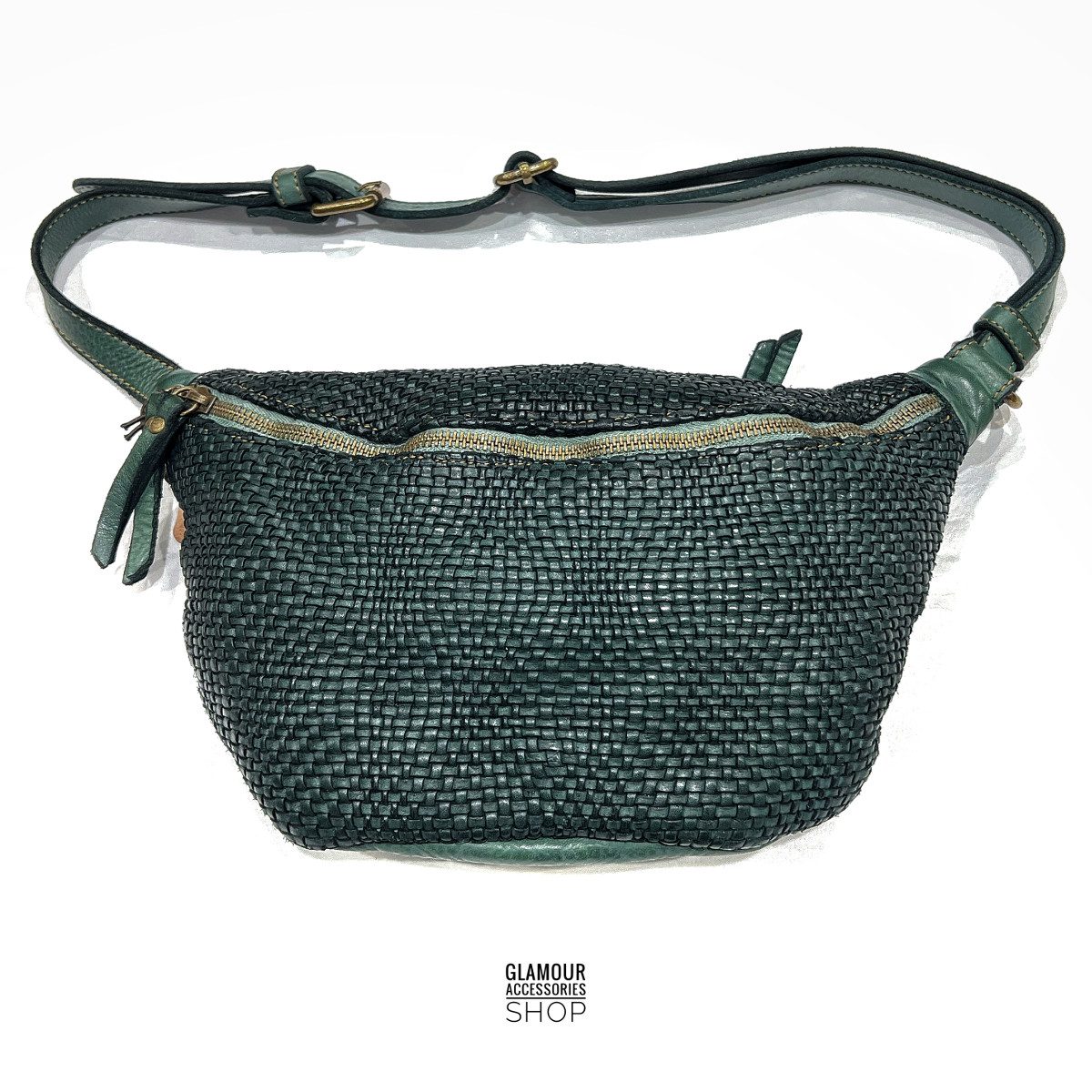 Marsupio donna vera pelle intrecciata lavata vintage MADE IN ITALY italiano HARLEY2 - immagine 7