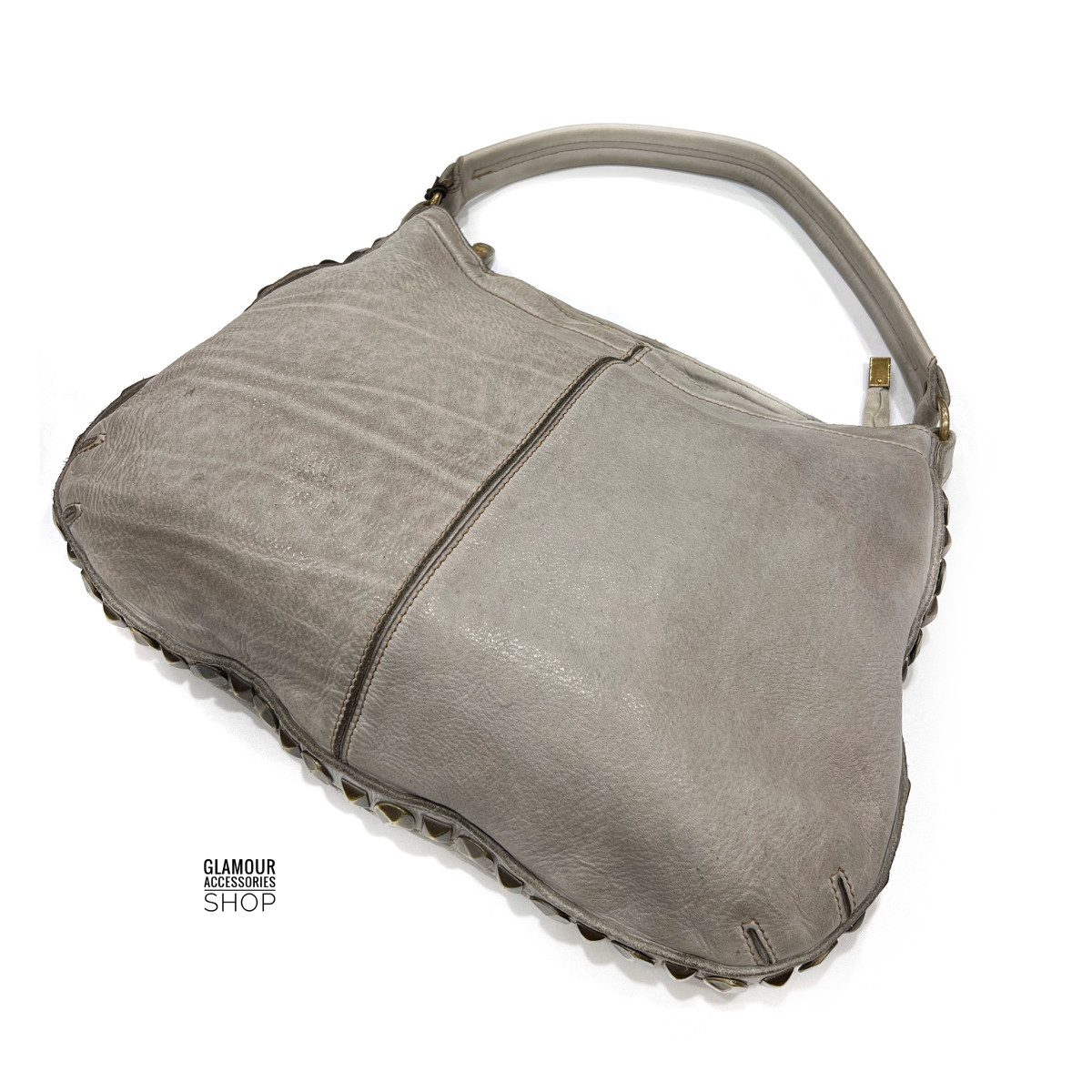 BORSA donna sacca borchiata vera pelle lavata vintage MADE IN ITALY - Zuma - immagine 5