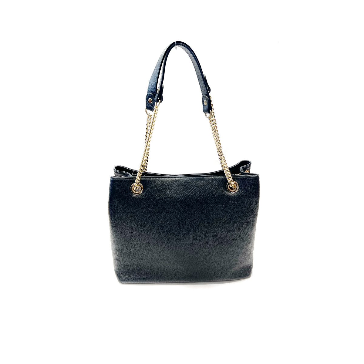 BORSA shopping donna vera pelle doppio manico con catena MADE IN ITALY Mirè - immagine 2
