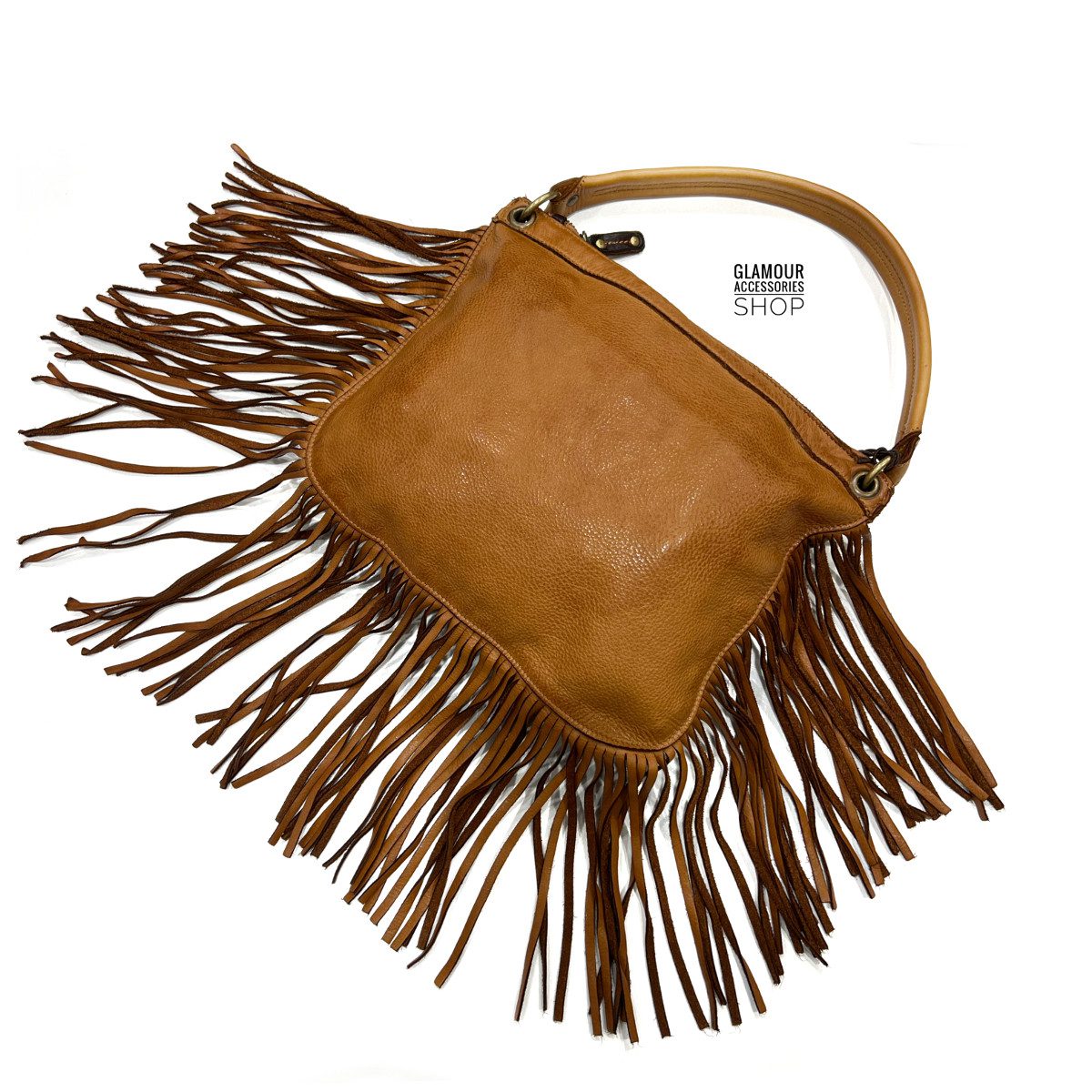 BORSA donna sacca FRANGE vera pelle lavata vintage MADE IN ITALY Merilyn 2
