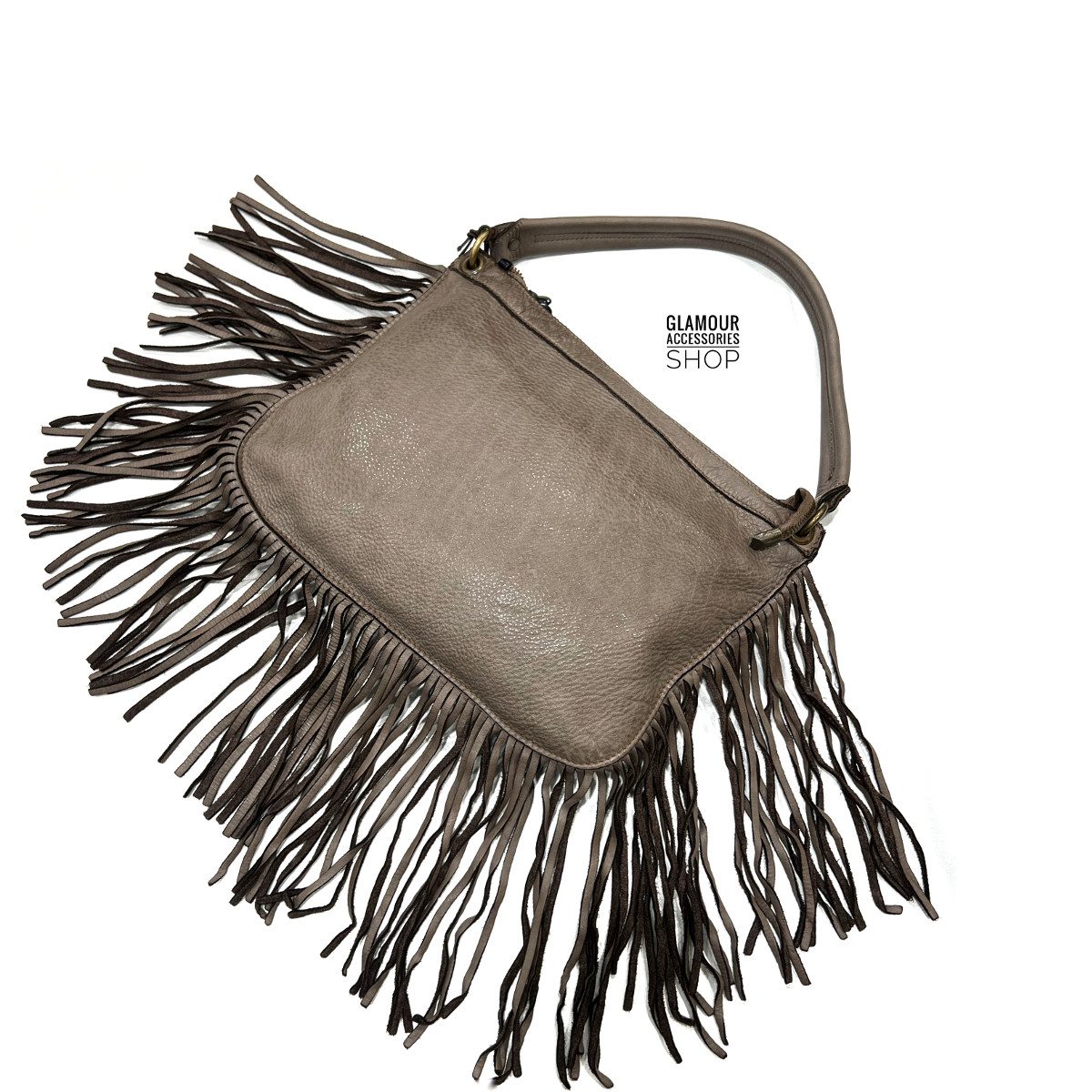 BORSA donna sacca FRANGE vera pelle lavata vintage MADE IN ITALY Merilyn 2 - immagine 7