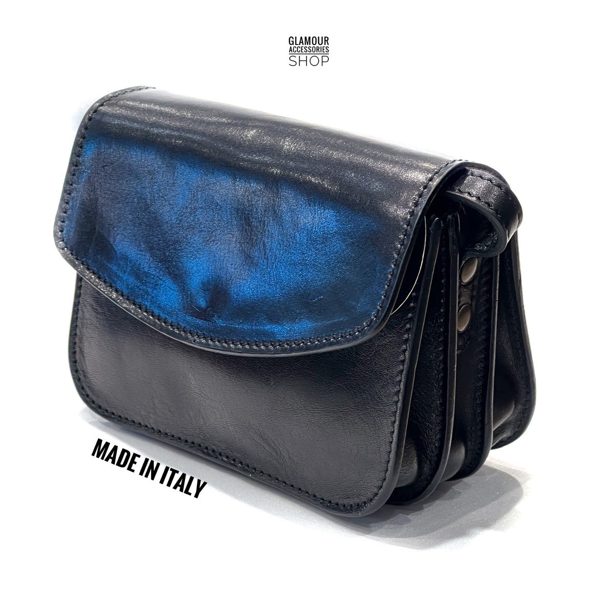 BORSA tracolla made in Italy vera pelle cuoio taglio vivo tracolla regolabile postino bandoliera ZAZ 2 - immagine 6