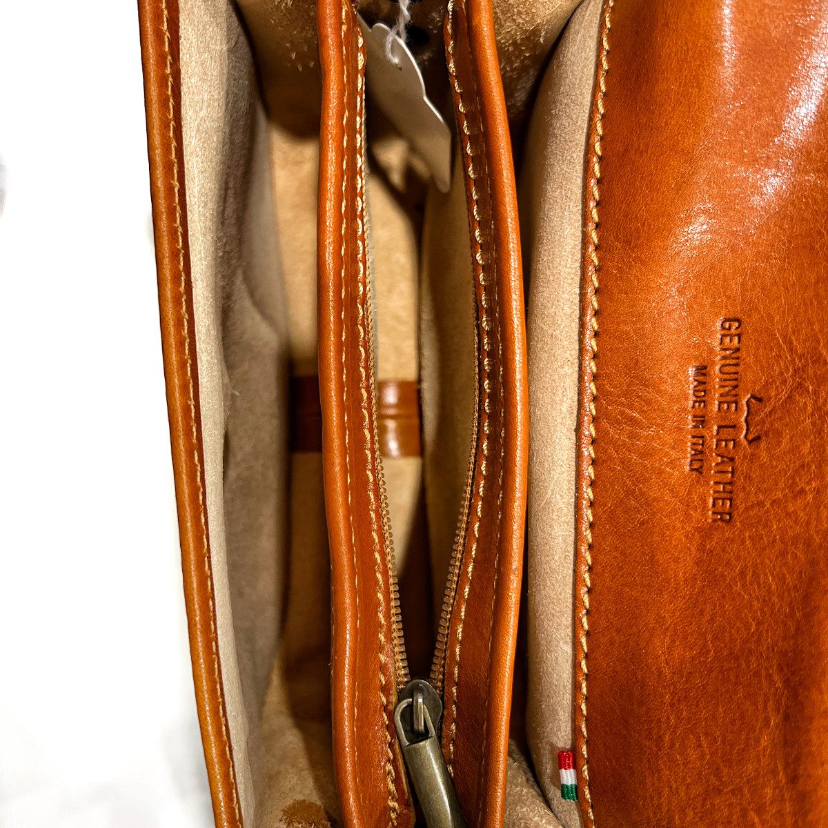 BORSA tracolla made in Italy vera pelle cuoio taglio vivo tracolla regolabile postino bandoliera ZAZ 2 - immagine 7