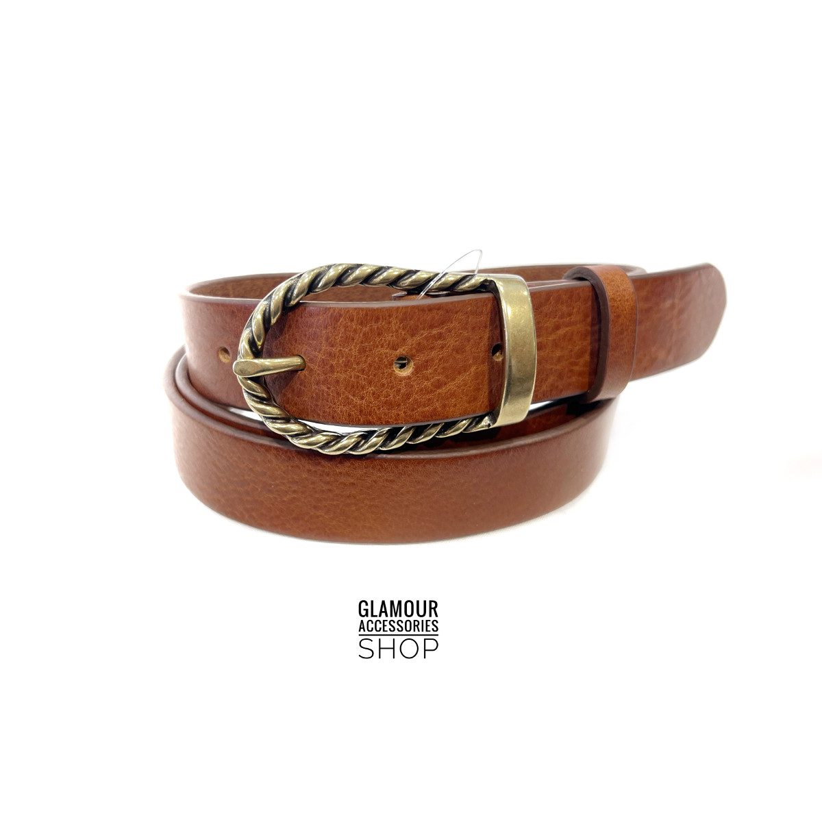 Cintura donna vera pelle vintage fibia ovale intreccio made in Italy MADRID - immagine 5