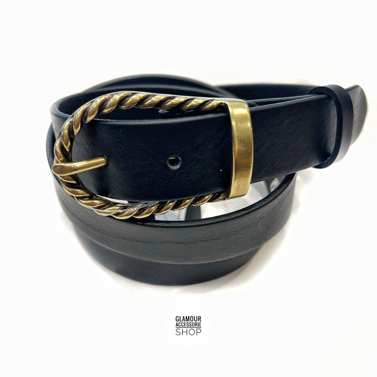 Cintura donna vera pelle vintage fibia ovale intreccio made in Italy MADRID - immagine 4