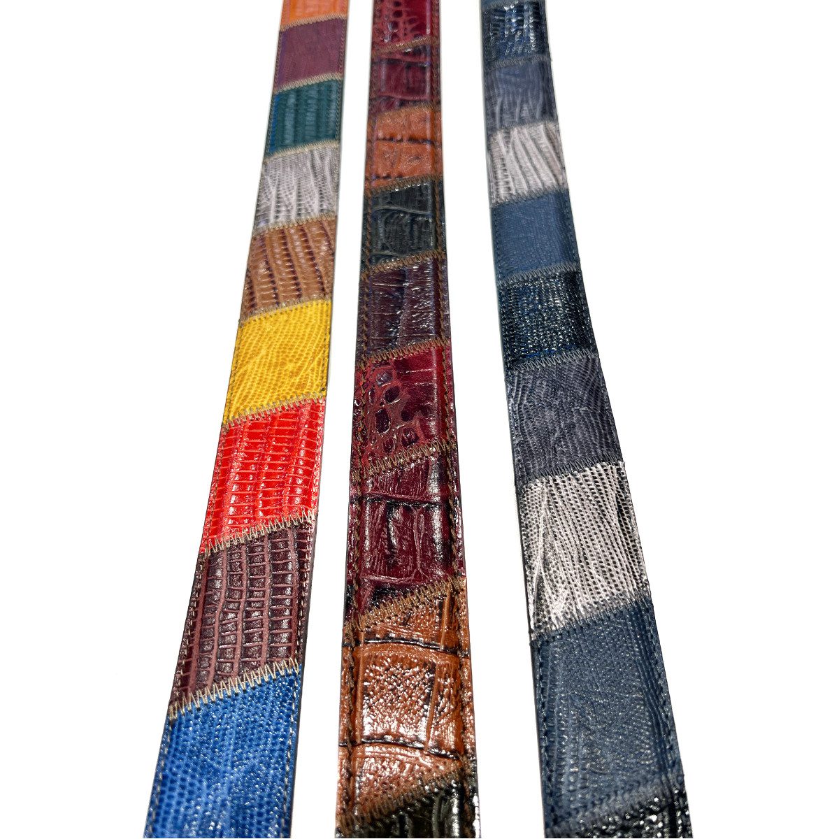 Cintura uomo donna vera pelle pachwork multicolor MADE IN ITALY Wilsones - immagine 3