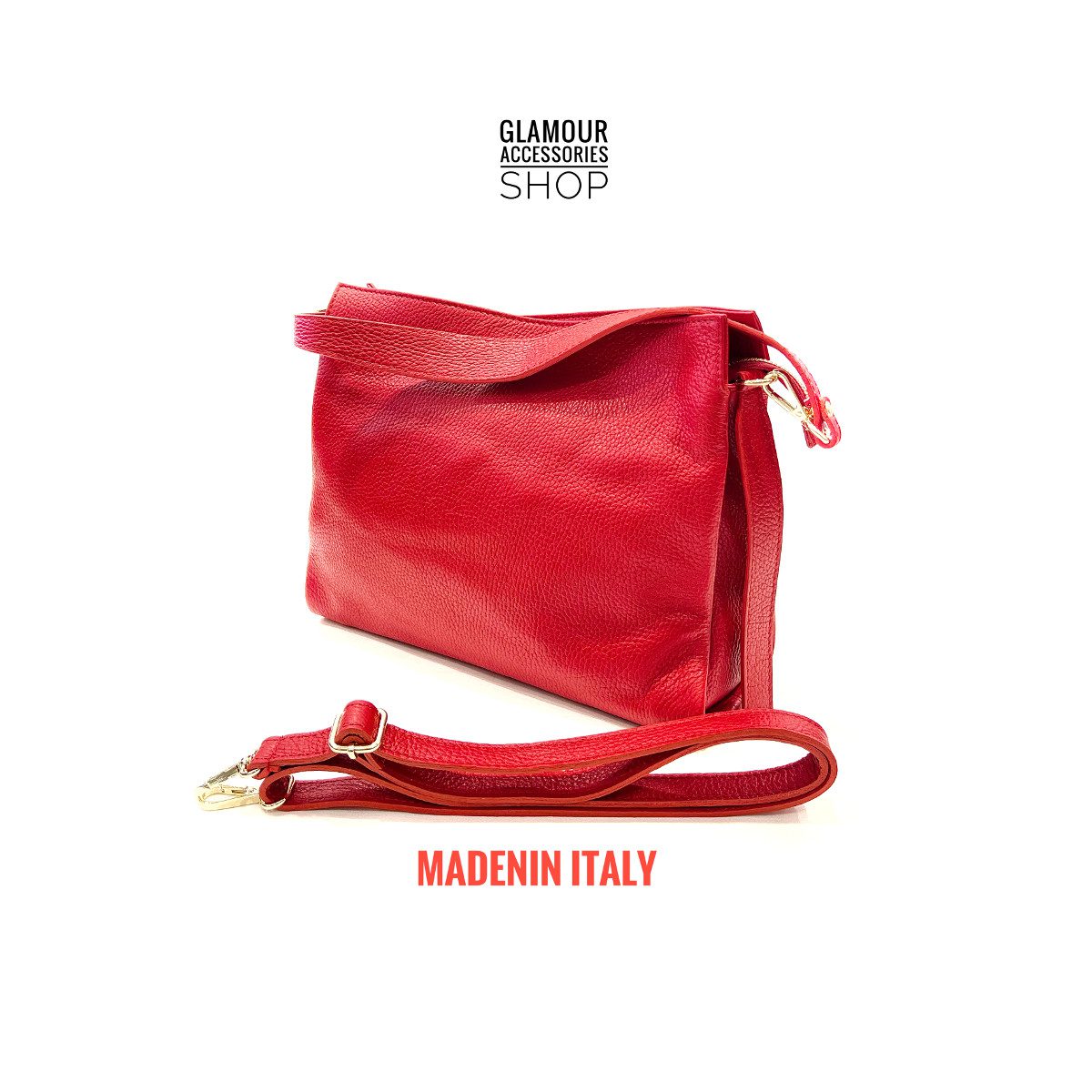 Borsa donna a spalla un manico vera pelle tracolla lunga regolabile MADE IN ITALY OLENA - immagine 3