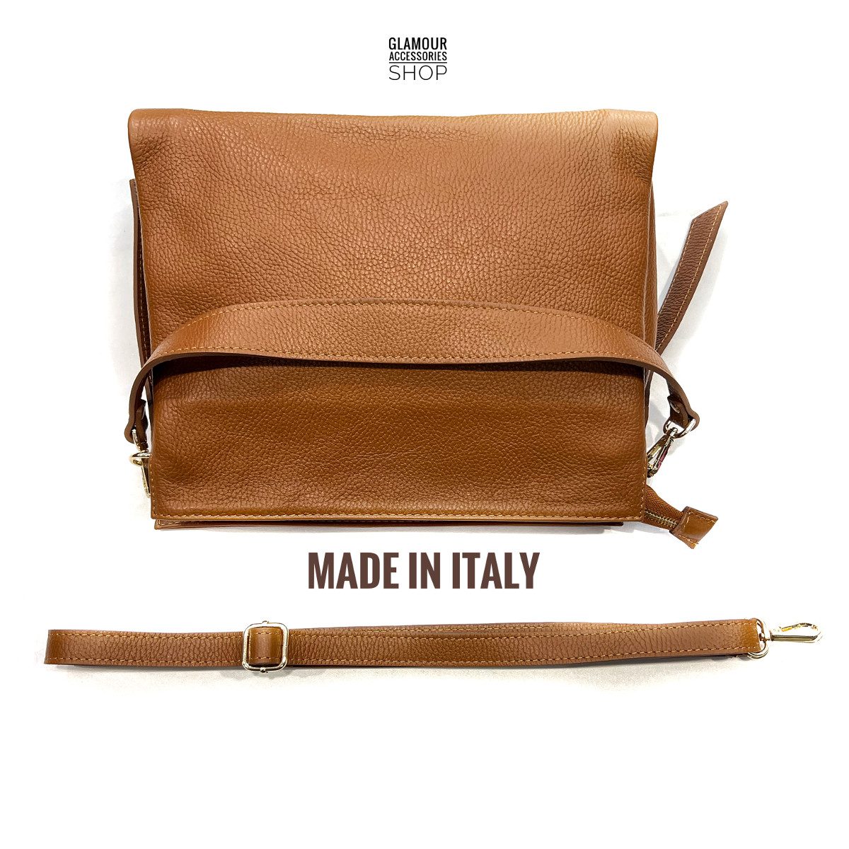 Borsa donna a spalla un manico vera pelle tracolla lunga regolabile MADE IN ITALY OLENA - immagine 12