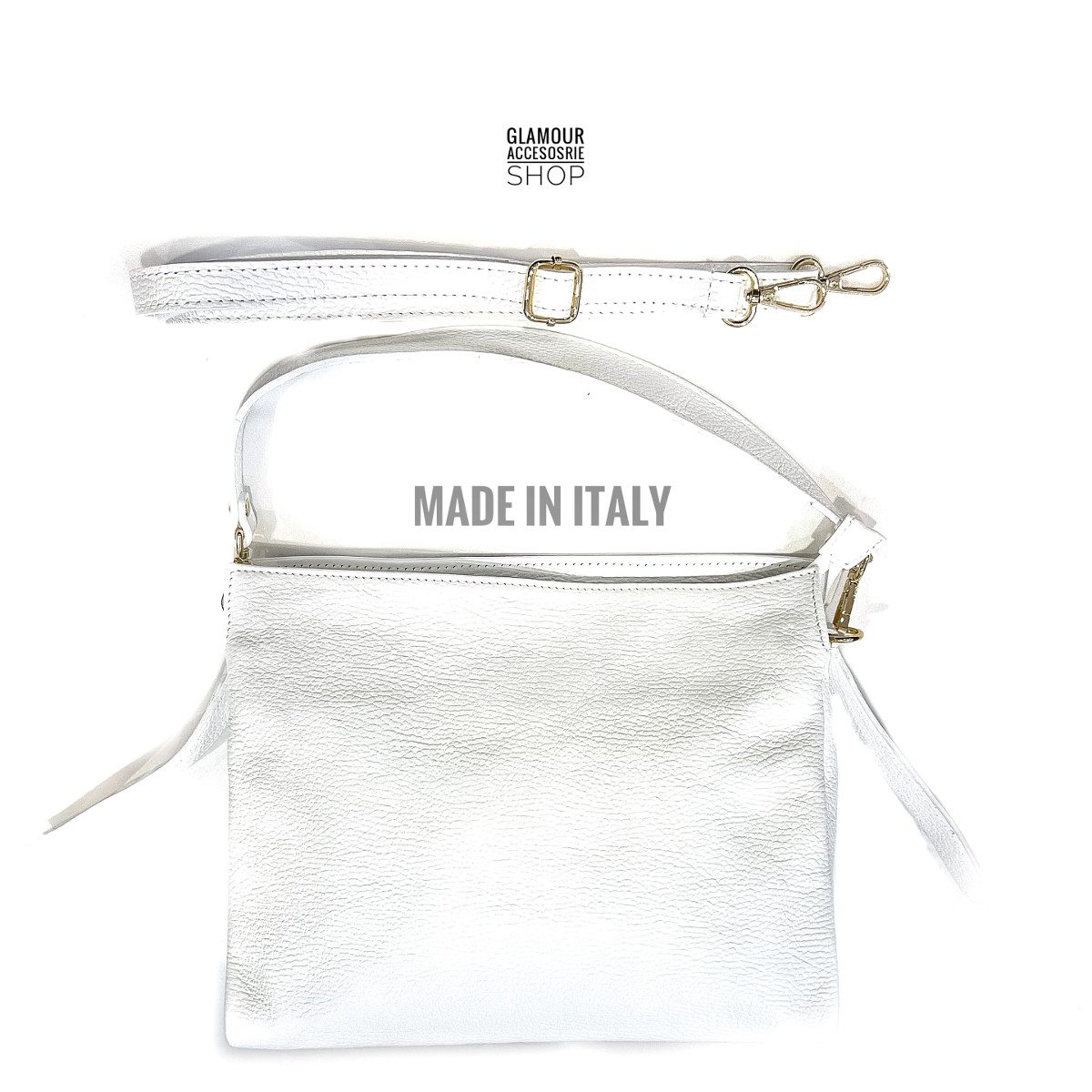 Borsa donna a spalla un manico vera pelle tracolla lunga regolabile MADE IN ITALY OLENA - immagine 19