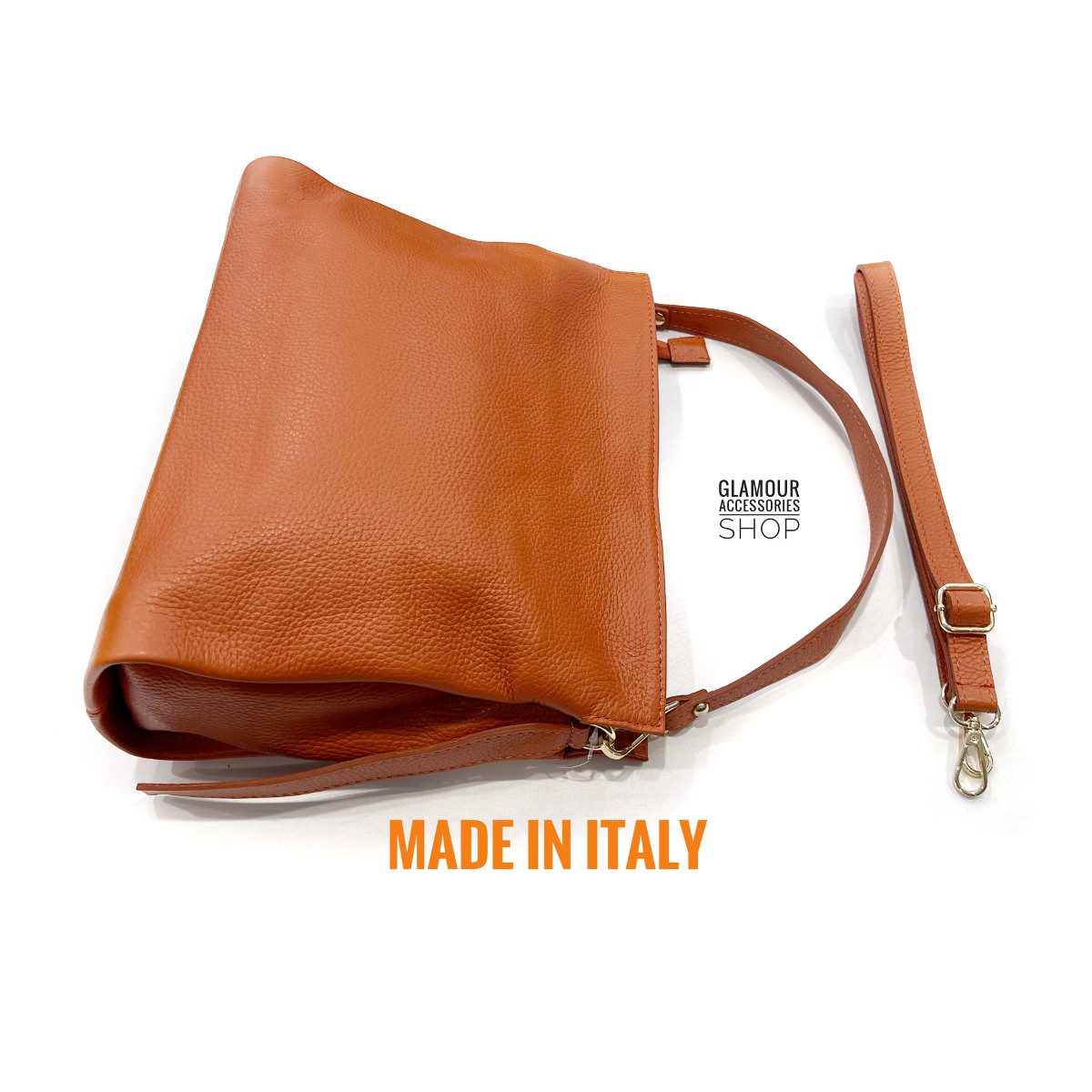 Borsa donna a spalla un manico vera pelle tracolla lunga regolabile MADE IN ITALY OLENA - immagine 16