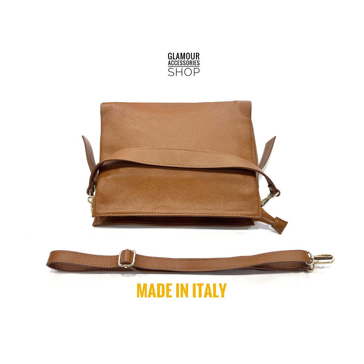 Borsa donna a spalla un manico vera pelle tracolla lunga regolabile MADE IN ITALY OLENA - immagine 11