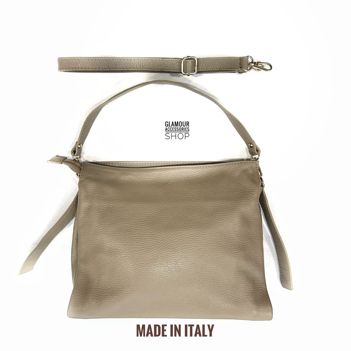 Borsa donna a spalla un manico vera pelle tracolla lunga regolabile MADE IN ITALY OLENA - immagine 20