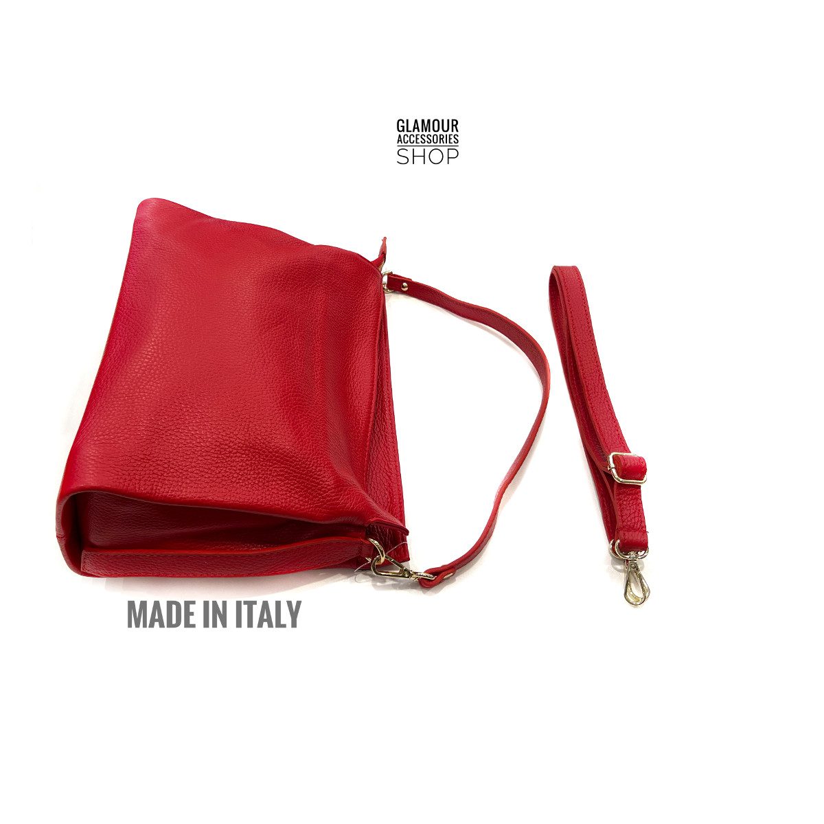 Borsa donna a spalla un manico vera pelle tracolla lunga regolabile MADE IN ITALY OLENA - immagine 4