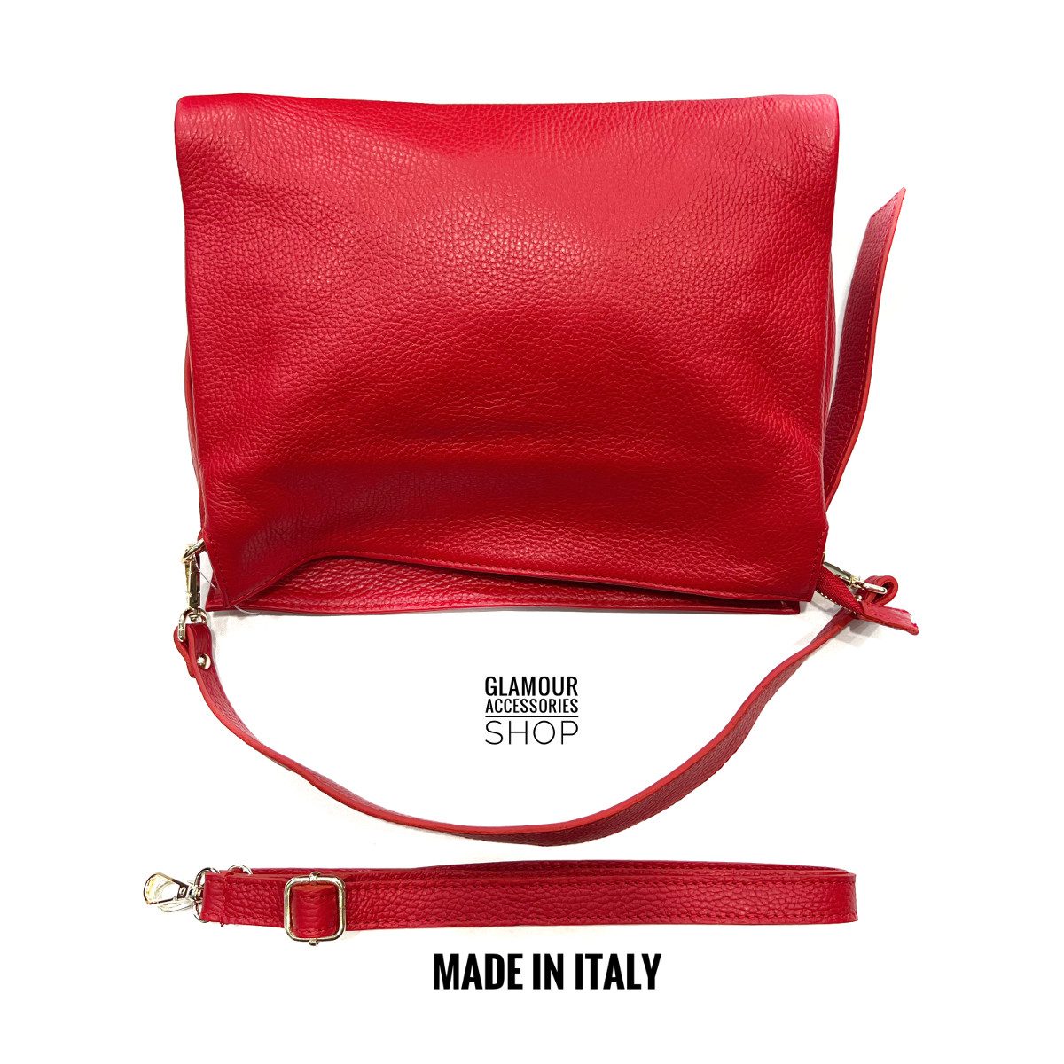Borsa donna a spalla un manico vera pelle tracolla lunga regolabile MADE IN ITALY OLENA - immagine 5