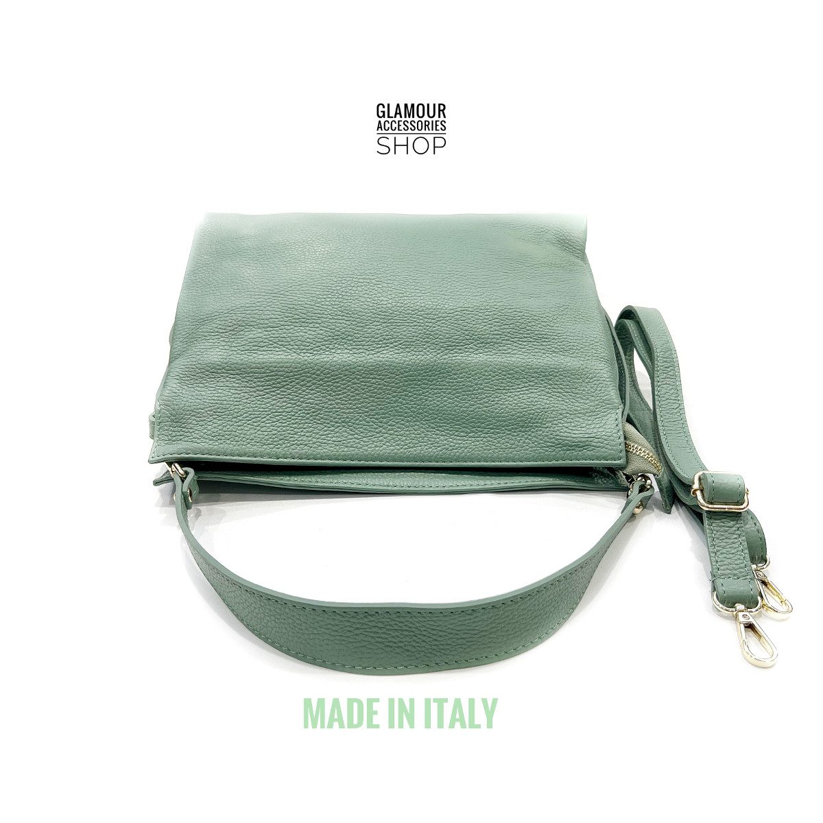 Borsa donna a spalla un manico vera pelle tracolla lunga regolabile MADE IN ITALY OLENA - immagine 6