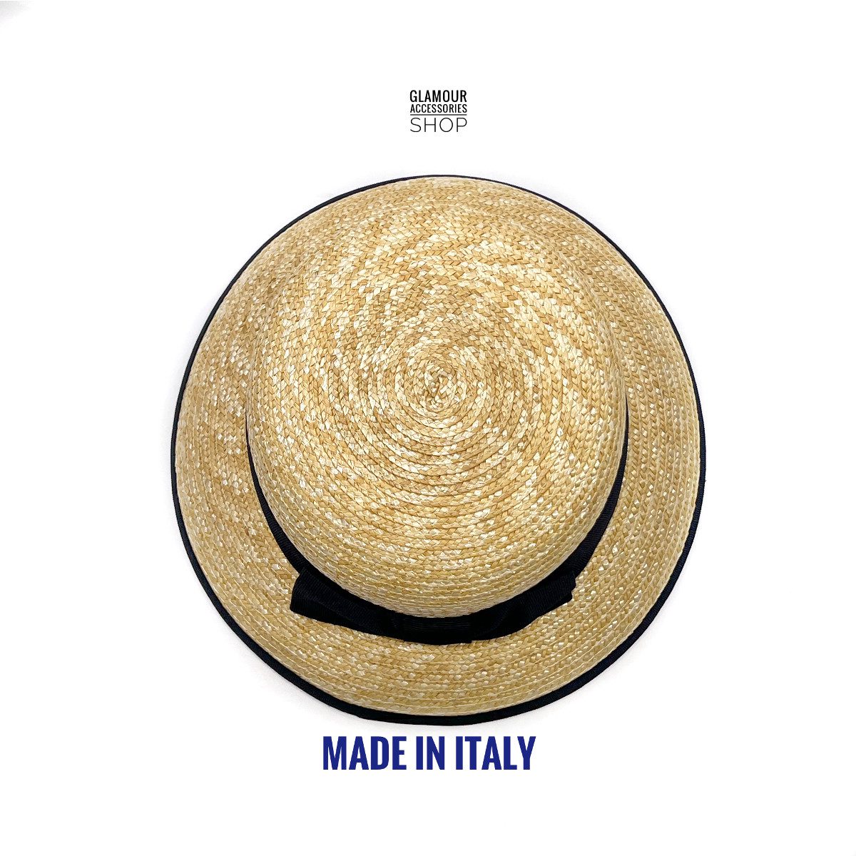 Cappello cloche estivo circolare paglia donna maglina cucita MADE IN ITALY Clotilde - immagine 5