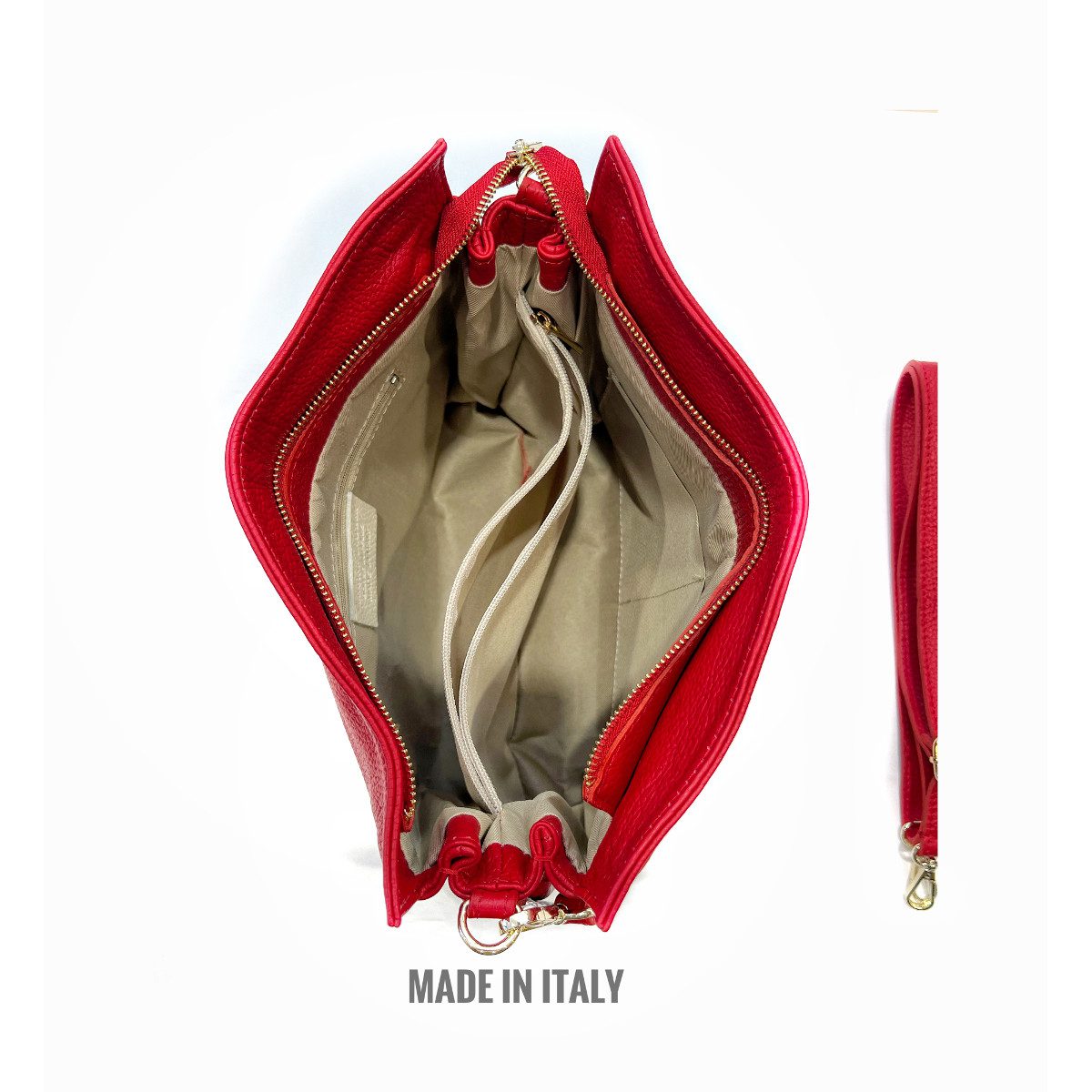 Borsa donna a spalla un manico vera pelle tracolla lunga regolabile MADE IN ITALY OLENA - immagine 2