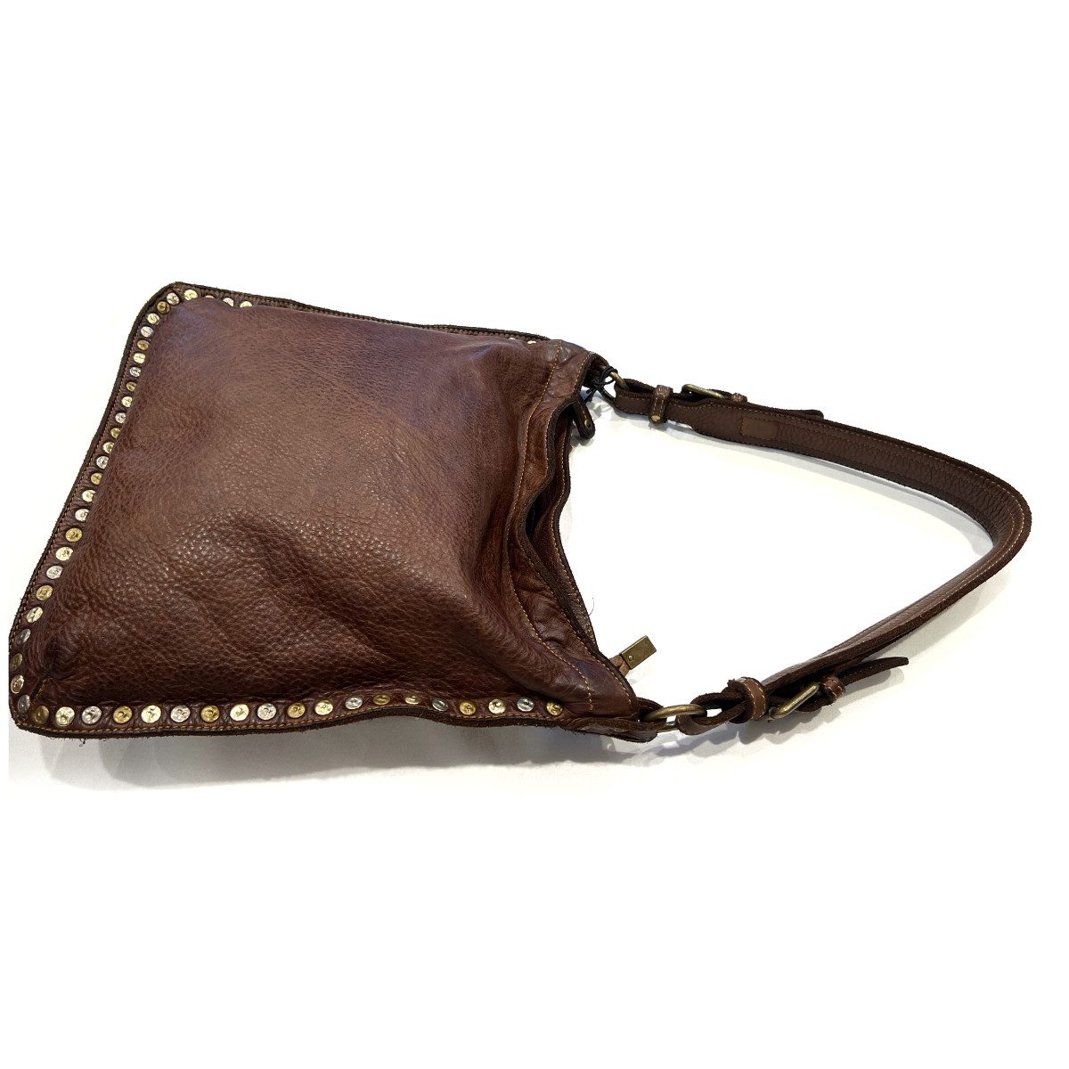 BORSA donna a spalla MADE IN ITALY vera pelle borchiata Lia - immagine 10