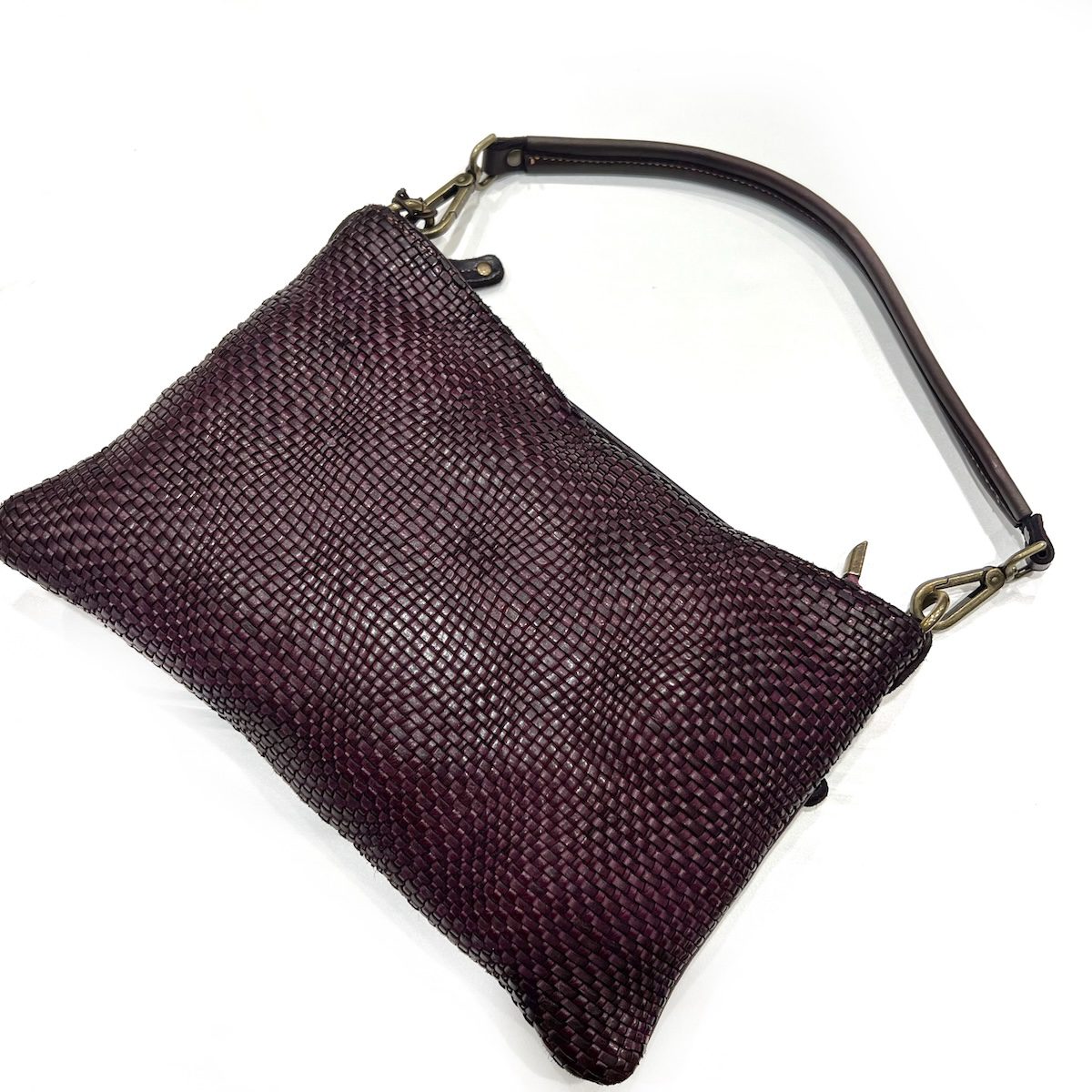 Borsa pouchette donna vera pelle intreccio stretto MADE IN ITALY LUCHY - immagine 8