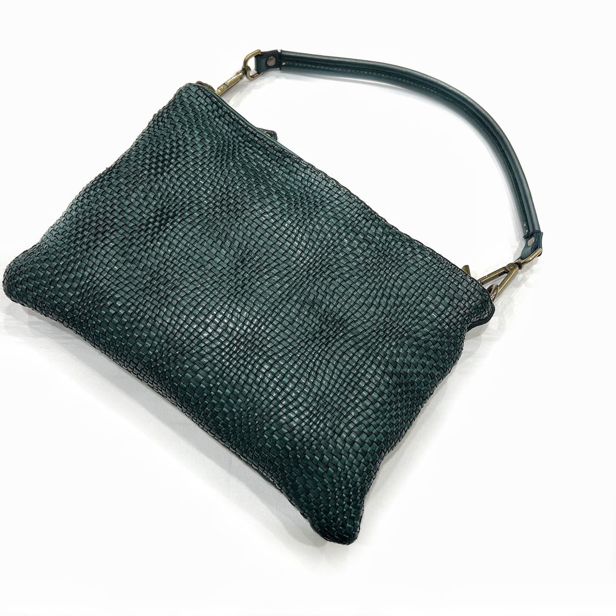 Borsa pouchette donna vera pelle intreccio stretto MADE IN ITALY LUCHY - immagine 6