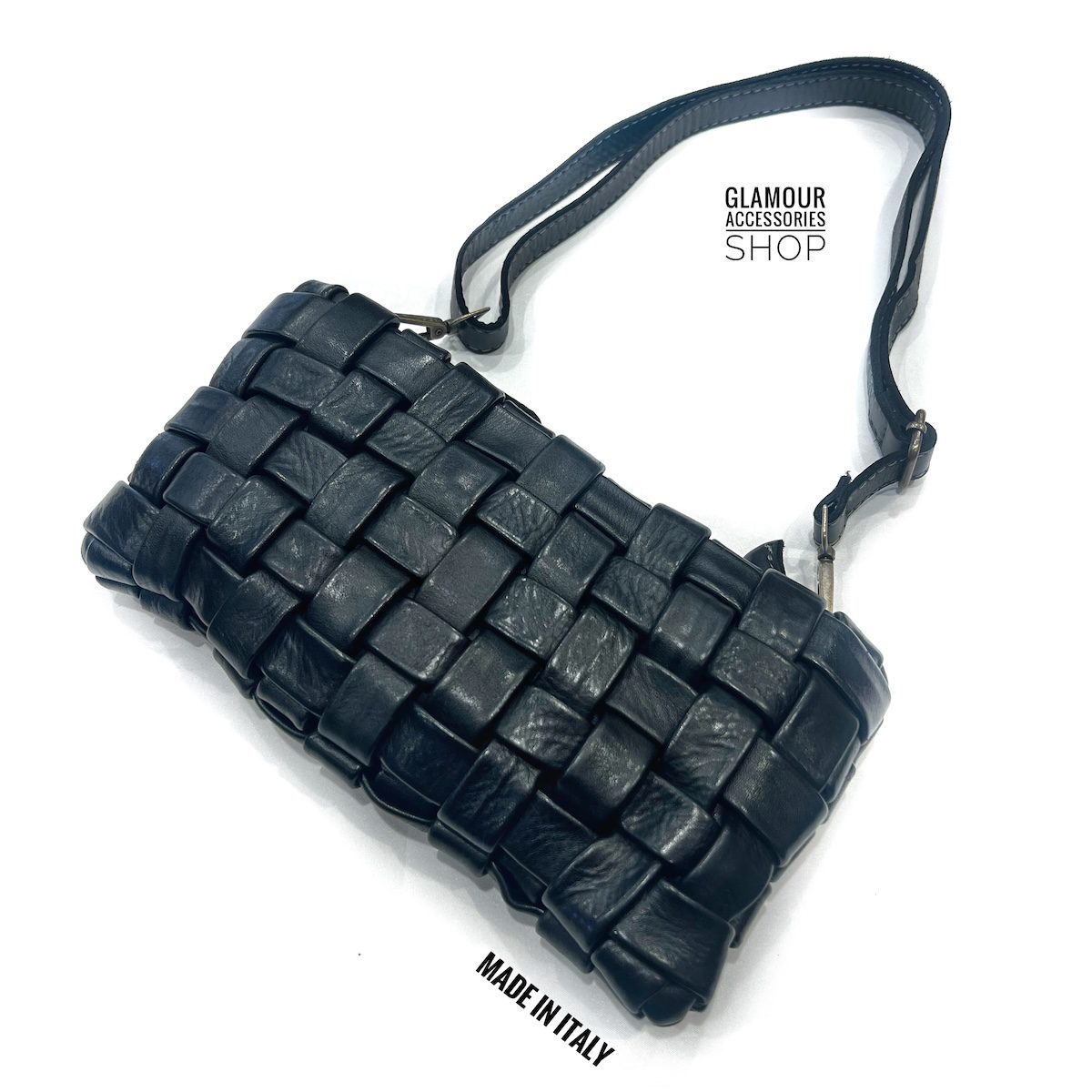 Borsa pouchette donna vera pelle ineccio doppiato largo MADE IN ITALY Madison - immagine 10