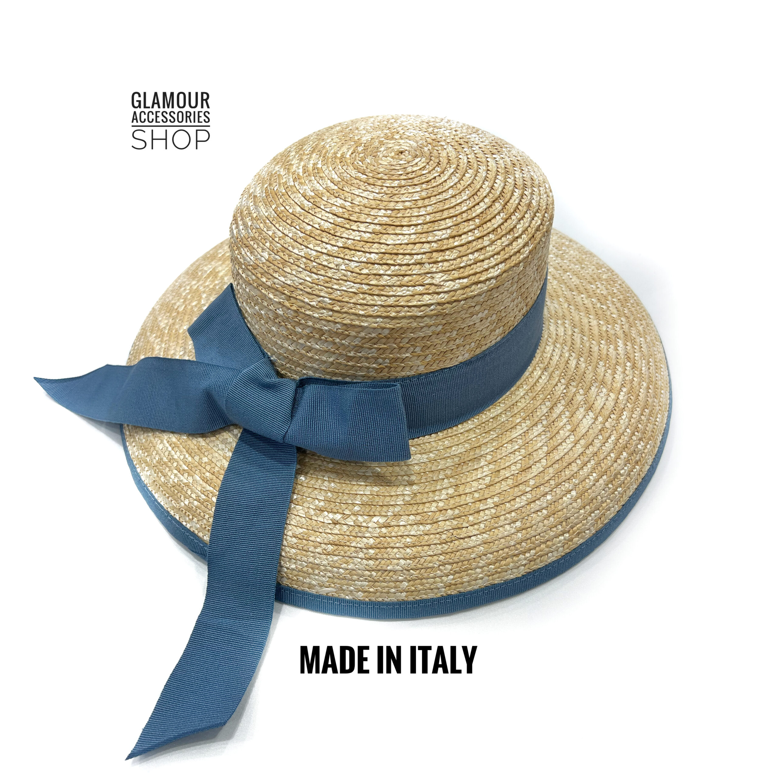 Cappello estivo largo circolare paglia donna maglina cucita MADE IN ITALY SOFIA - immagine 12