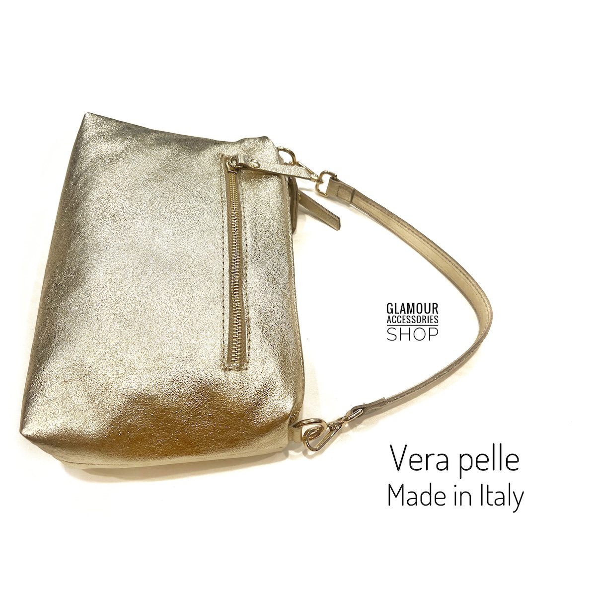 Borsa donna in pelle con doppia tracolla e zip Made in Italy – Yoko - immagine 19